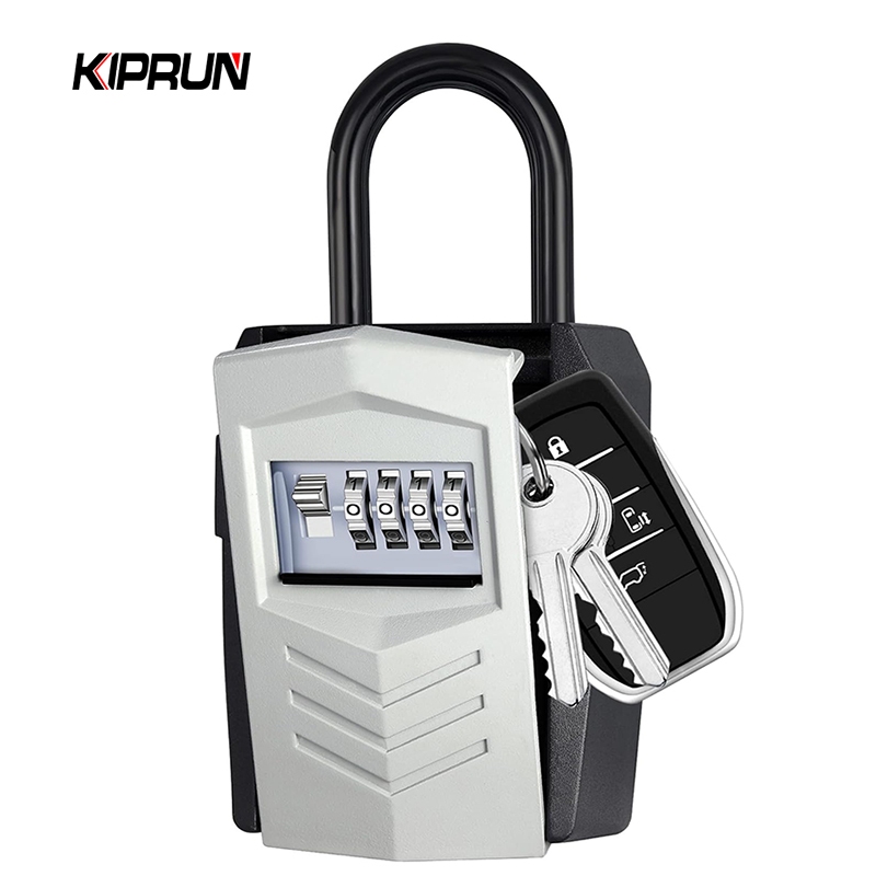 KIPRUN 鑰匙鎖盒,XL 大鑰匙儲物盒,帶可重置密碼,4 位組合鋅合金鑰匙保險箱,帶卸扣的重型鑰匙盒鑰匙扣,防風雨