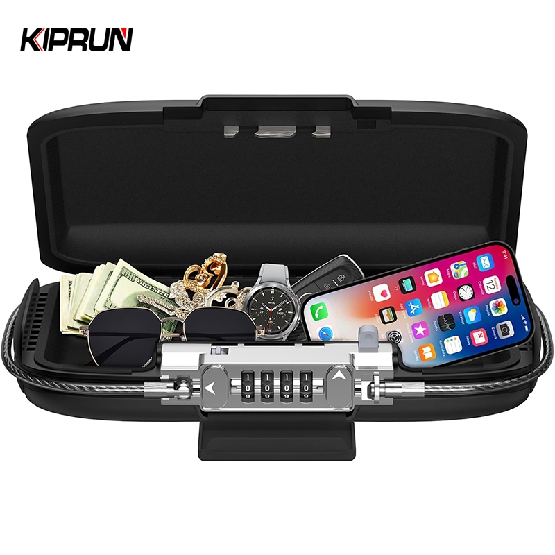 KIPRUN 便攜式保險箱,帶密碼的組合安全箱鎖盒,帶可拆卸鏈的防水防盜迷你沙灘小可上鎖盒,帶可拆卸鏈的個人旅行保險箱,