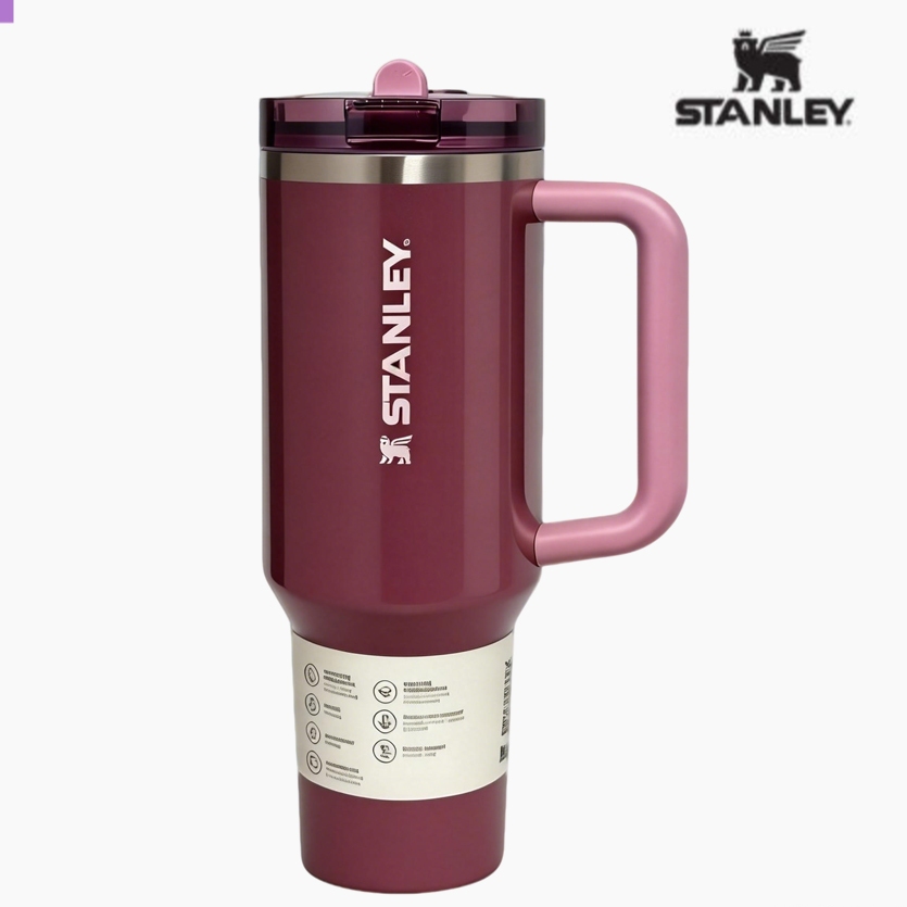 Stanley Quencher ProTour 翻蓋吸管杯帶防漏蓋 40 盎司 | 內置吸管和手柄 | 兼容旅行的杯架