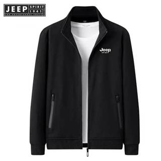 JEEP SPIRIT 1941 ESTD 中老年青年加厚毛呢開衫運動休閒外套