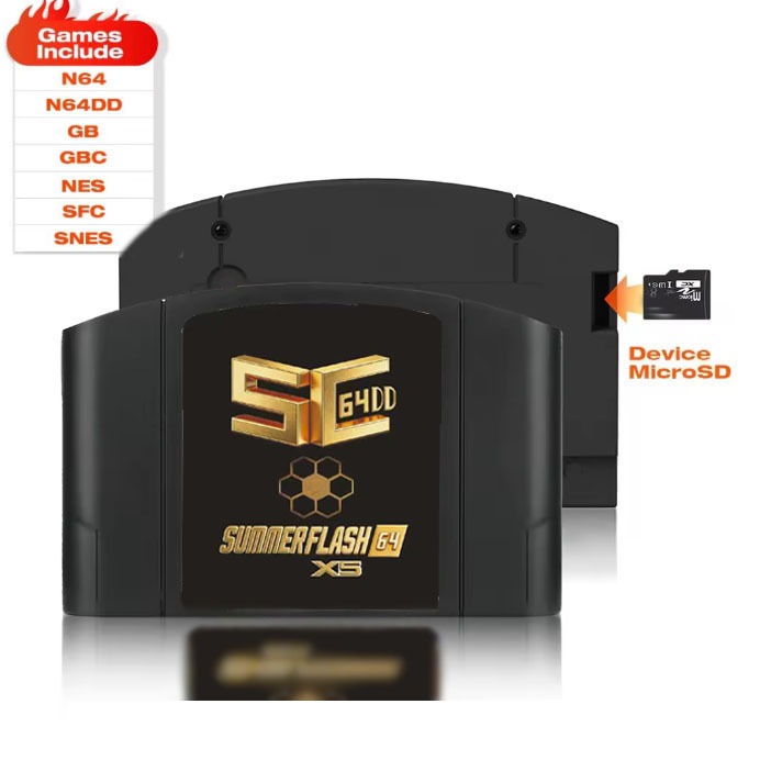 SC64開源N64DD閃存TF推車SC64 GBC SNES 64DD 5000合1復古視頻遊戲機配件