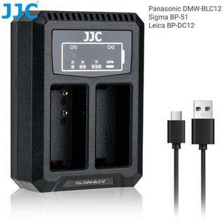JJC 松下DMW-BLC12 電池充電器 Panasonic Lumix G95 G85 GH2 GX8 FZ1000