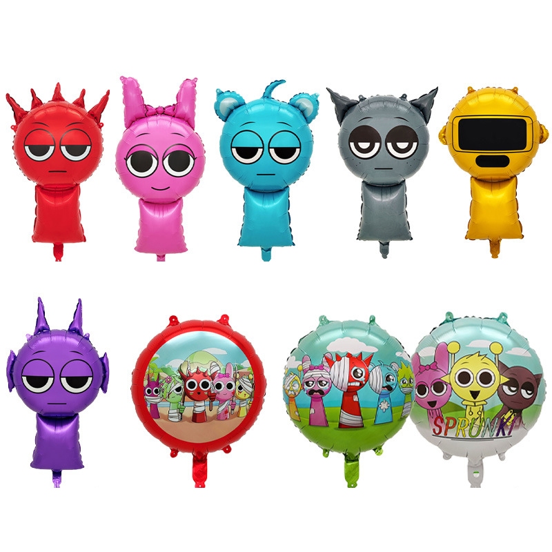 節奏盒子-Sprunki 版 多角色卡通鋁箔氣球生日派對裝飾現貨