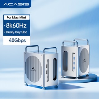 ACASIS 40Gbps 8合1 MAC MINI M4底座相容雷電3/4 配備2*DP介面，SD/TF3.0卡槽、