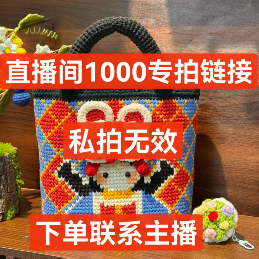 直播間1000專拍鏈接 私拍無效  手工DIY純手工鉤織包包