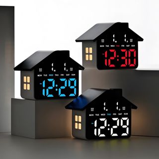 新款【房子屋形】led時鐘 時鐘 萬年曆電子鐘 電子鐘 電子時鐘 數字時鐘 時鐘掛鐘 數位時鐘 客廳時鐘 電子掛鐘