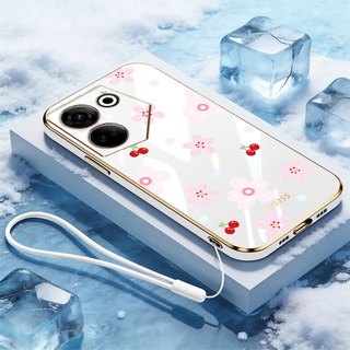 適用於 Tecno Camon 20 Pro 4G 5G Ck6n Ck7n CK8n 全屏花瓣自由繩防震手機殼的 VR