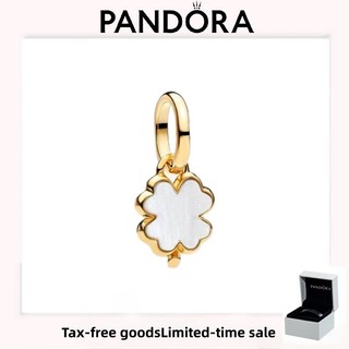 PANDORA 配飾(帶盒)高品質奢華節日愛情禮物白色幸運四葉草吊飾