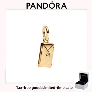 PANDORA 配飾(帶盒)高品質奢華節日愛情禮物可雕刻和可開啟信封吊飾