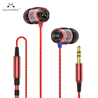 聲美/SoundMAGIC E10 正品 高保真入耳式降噪耳塞低音音樂耳機 防汗水 不帶耳麥 3.5插頭通用版 紅色