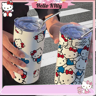 凱蒂貓咖啡杯高顏值不鏽鋼保溫杯 辦公室吸管隨行水杯hellokitty 保冷杯