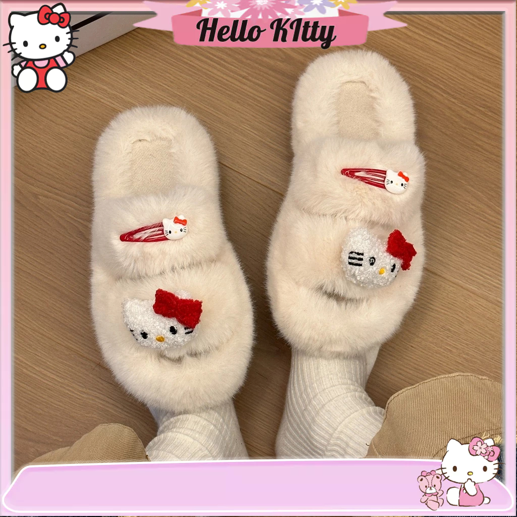 卡通平底一腳蹬hellokitty拖鞋  新款秋冬舒適軟底棉拖