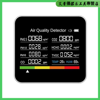 9合1空氣質量監測儀CO2計二氧化碳檢測儀CO2 CO TVOC HCHO PM2.5 PM1.0 PM10帶報警功能