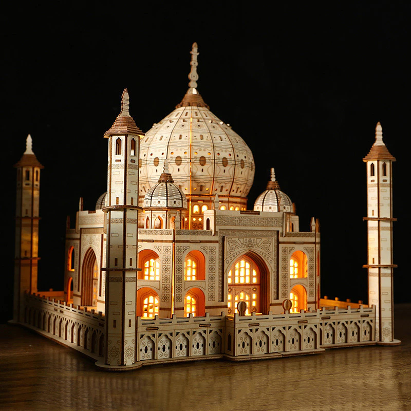 3D立體拼圖城堡仿真立體模型擺件 益智類木質拼圖 兒童早教玩具