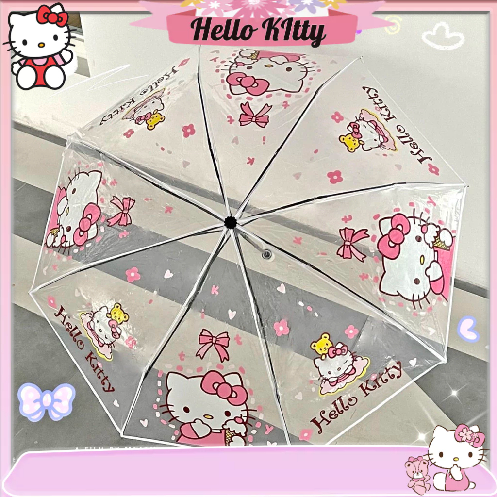 可摺疊Kitty透明雨傘 玉桂狗傘 庫洛米傘 Kitty雨具