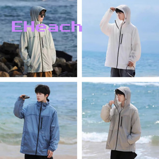 EHeach 男士上衣,夏季新款薄款透氣防曬外套寬鬆休閒風衣