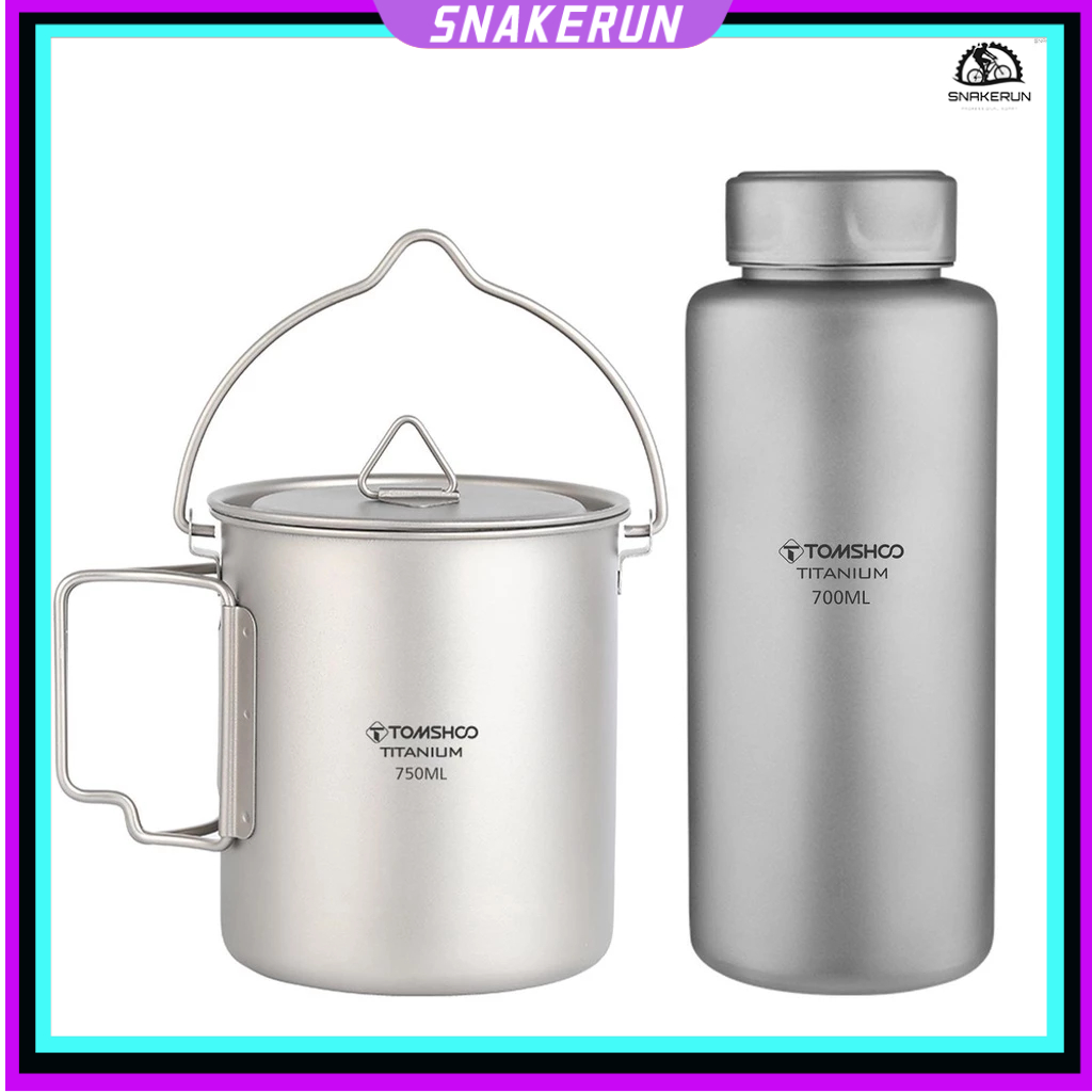 SNYD TOMSHOO 純鈦戶外水瓶700ML + 750ml吊杯