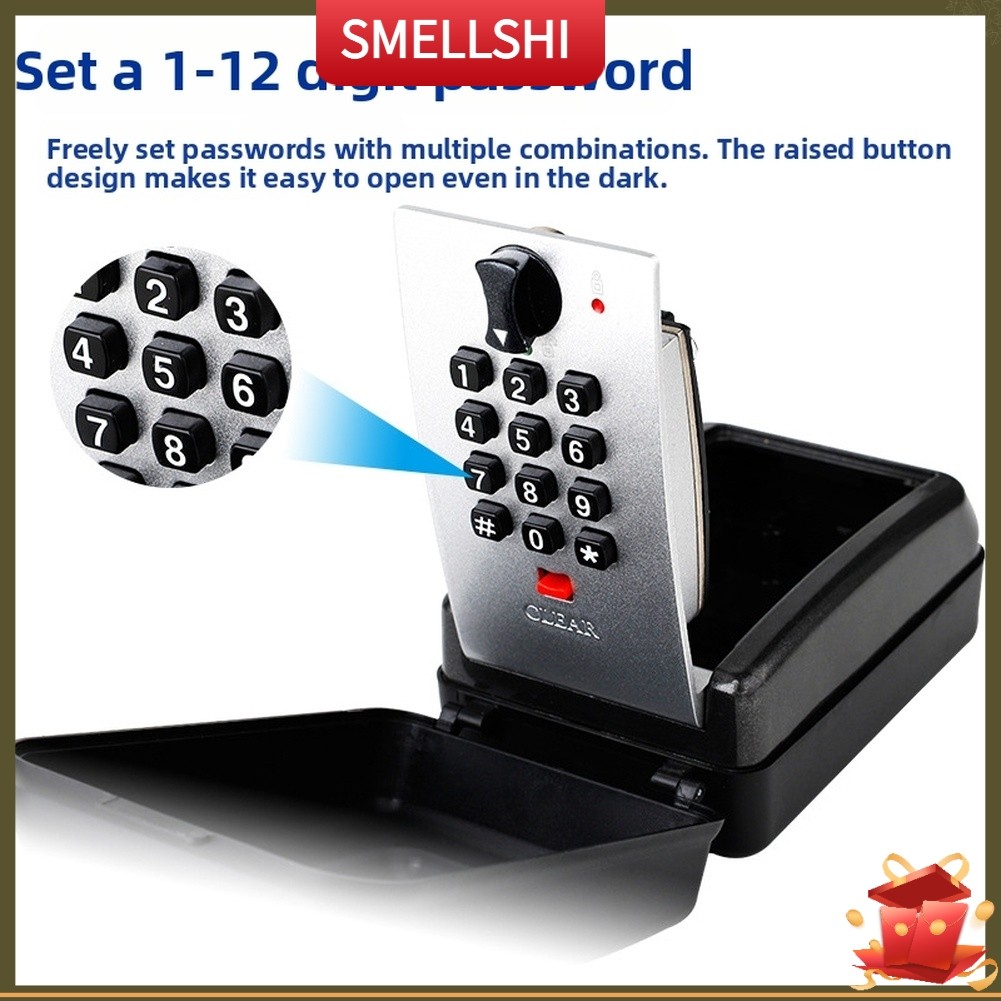 [一月新] 戶外按鈕鑰匙保險箱,家用防水壁掛式儲物櫃❀