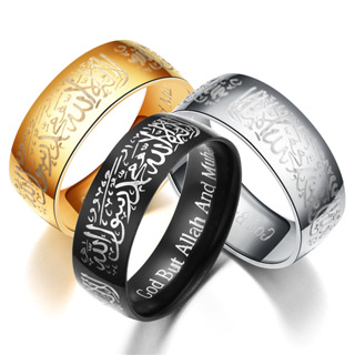 新款信仰不鏽鋼經文戒指歐美時尚刻字指環日韓鈦鋼飾品