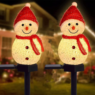 太陽能落地燈聖誕裝飾雪人燈戶外花園庭院景觀燈草坪裝燈