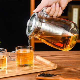 玻璃玻璃水壺 350 毫升耐熱玻璃茶壺咖啡花普洱茶具舒適辦公茶具