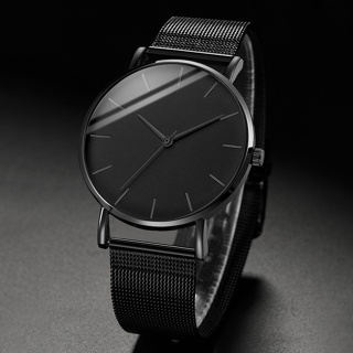 男士商務手錶時尚超薄刻度網帶石英腕錶