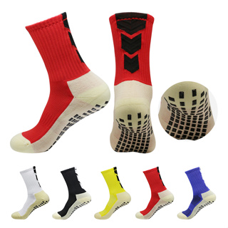 1雙新款防滑點膠加厚毛巾底實心箭頭足球運動襪男女專業跑步比賽籃球瑜伽中筒運動襪
