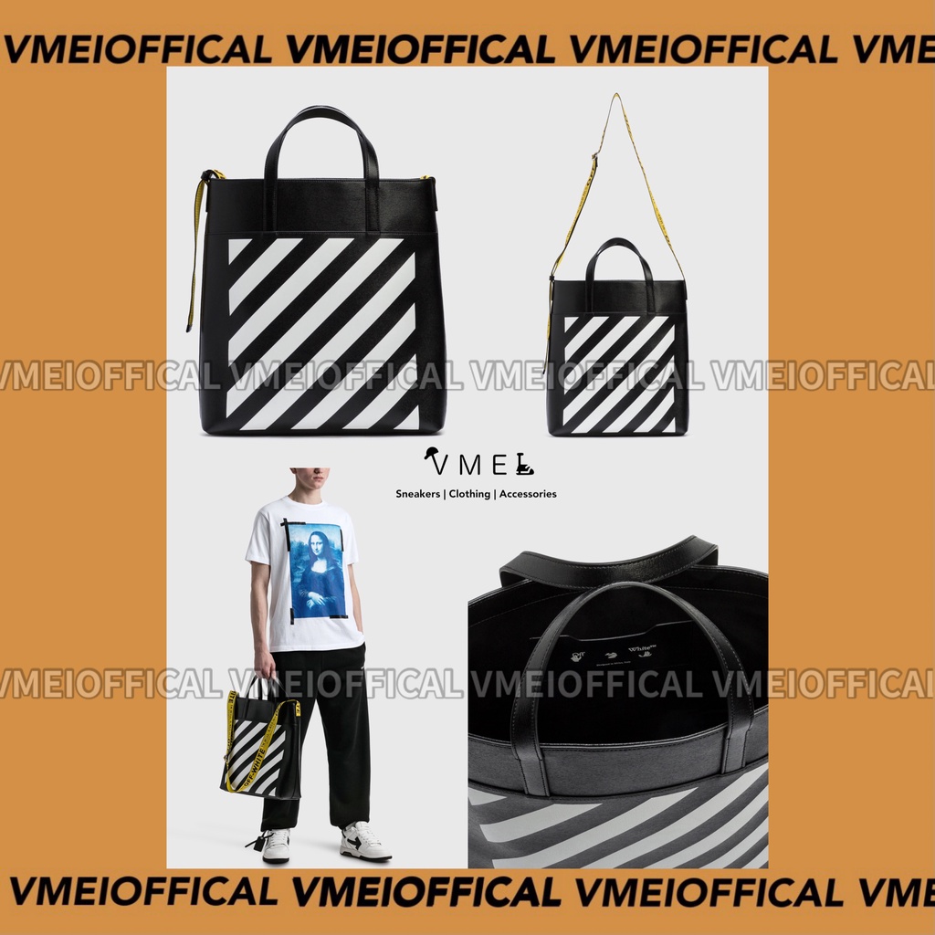 【VMEI_OFFICAL】OFF-WHITE DIAG Saffiano Tote Bag斜紋 托特包 手拿包 斜背包