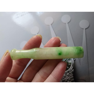 翡翠 緬甸玉冰種~蘋果綠《煙嘴~菸鬥》珍玩