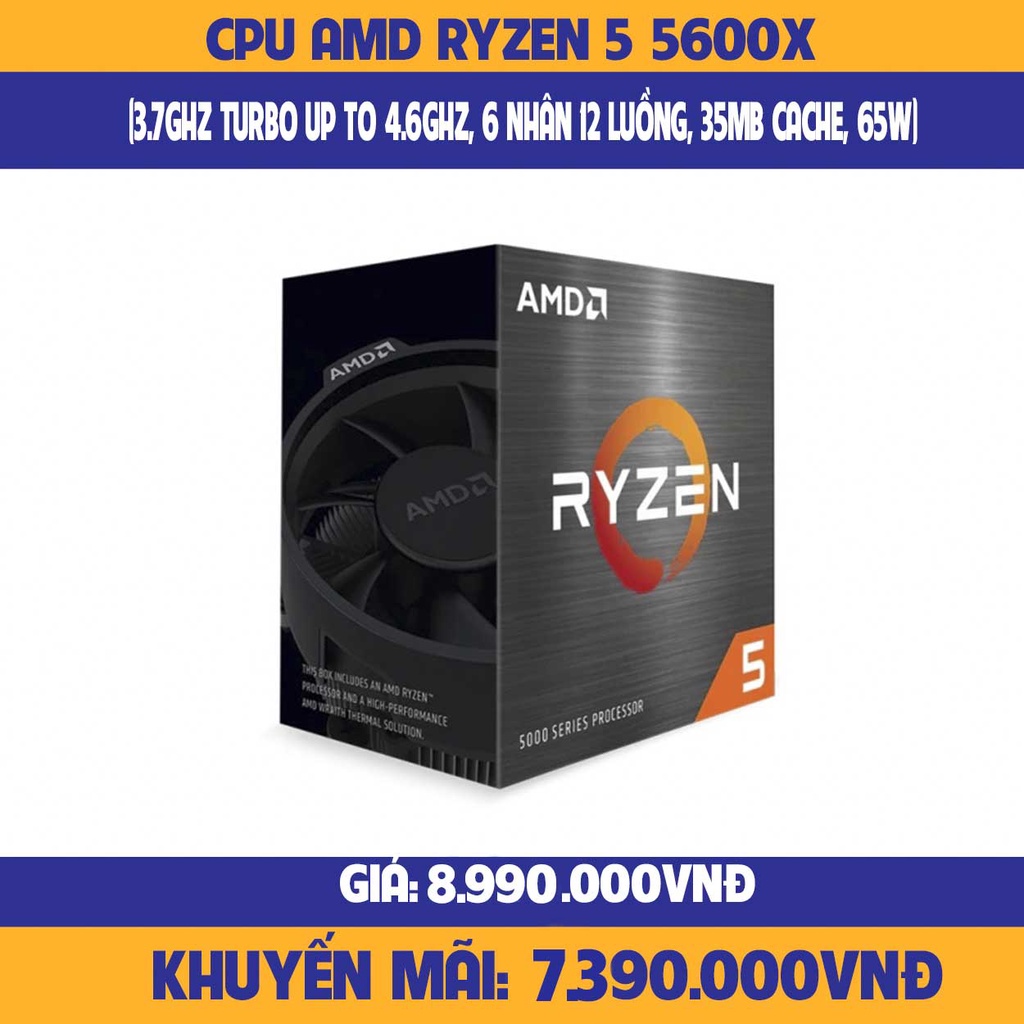 Cpu 處理器 AMD Ryzen 5 5600X(3.7 GHz 高達 4.6GHz / 35MB / 6 核,12