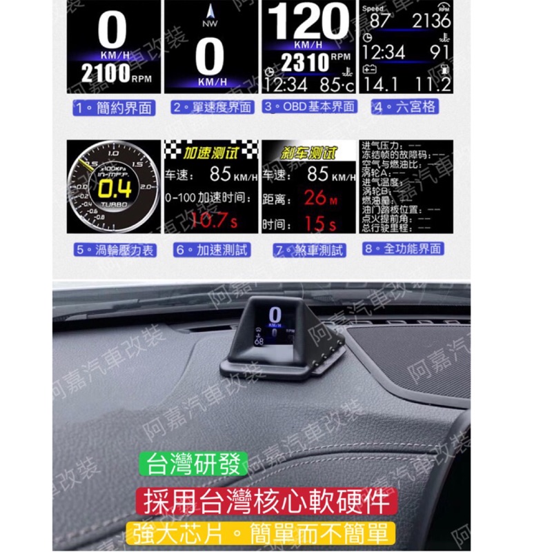 2020年 最新款 obd2 401液晶顯示器 台灣研發 hud 抬頭顯示器 簡單輕巧 時速 轉速 電壓 水溫 渦輪