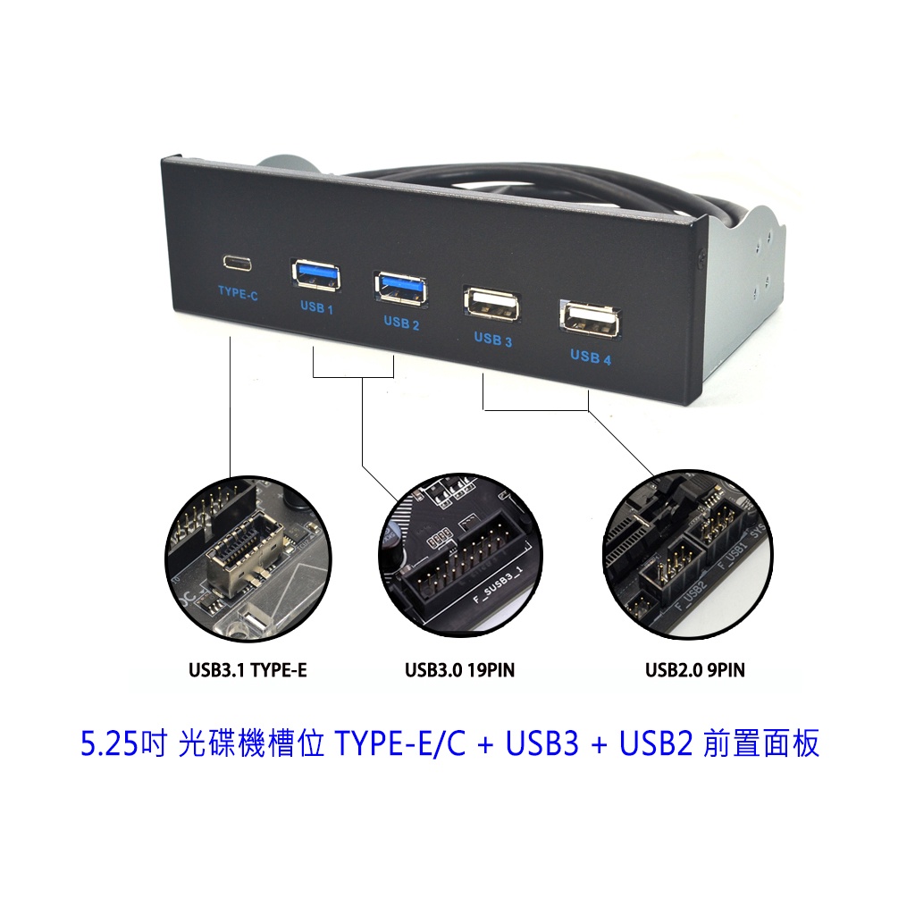 【附發票】台灣貨 USB3.1 GEN2 機殼 前置面板 10Gbps 光碟機槽位 USB3 USB2 TYPE-E/C