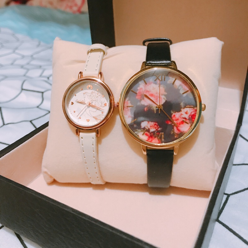 小美人魚＆黑色碎花手錶⌚️（電池都有電！）