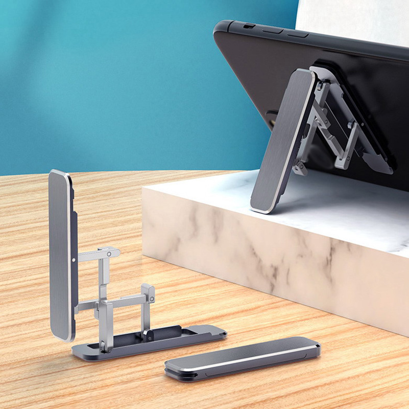 鋁合金折疊手機PAD支架 懶人直播桌面支撐架超薄迷你便攜