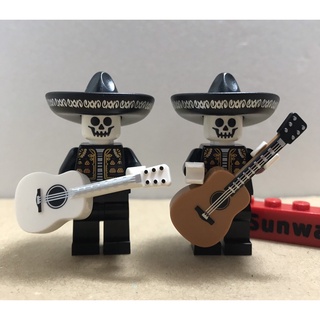 【積木2010】樂高 LEGO 亡靈節 骷髏 墨西哥 樂手 (含 吉他 ) ( 萬聖節 BAM ) 可可夜總會