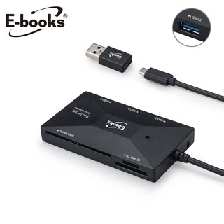 E-books T46 Type C+USB3.2 晶片複合讀卡機+3孔HUB贈USB接頭 現貨 廠商直送