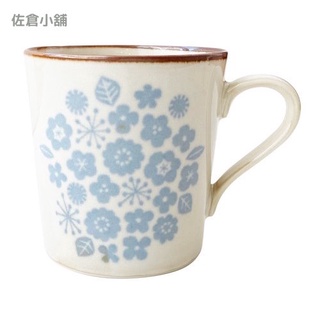 🚚現貨🇯🇵日本製 藍色小花馬克杯 美濃燒 300ml 北歐風 陶瓷杯 日式茶杯 杯子 水杯 咖啡杯 佐倉小舖