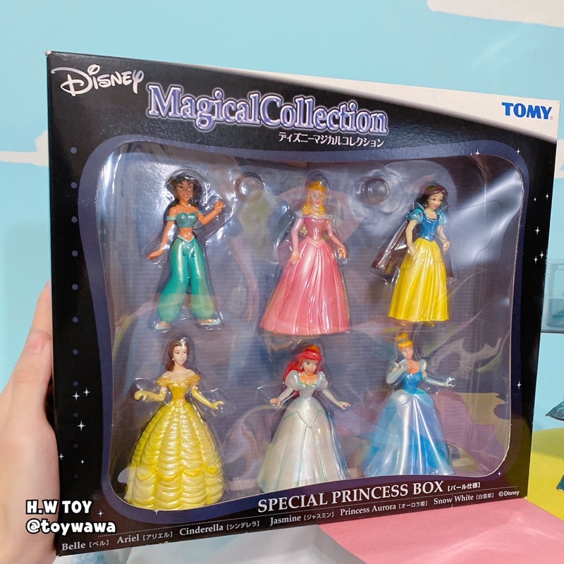 Tomy Magical Collection 迪士尼公主 小美人魚  茉莉睡美人白雪公主貝兒仙度瑞拉 珍珠色魔幻吊卡💕