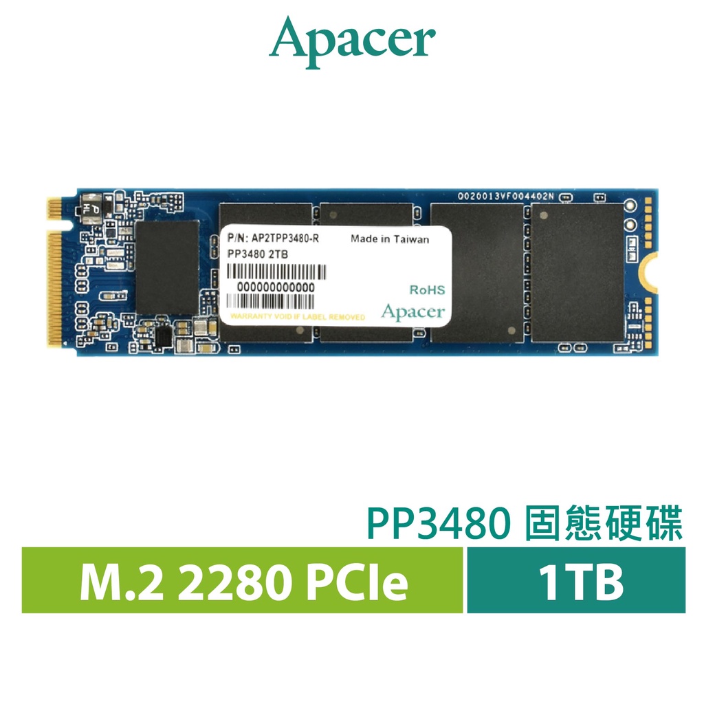 Apacer 宇瞻PP3480 M.2 PCIe 1TB Gen3x4 NAS 固態硬碟| 蝦皮購物