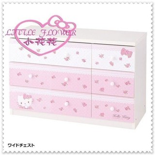 小花花日本精品♥Hello Kitty 日本限定 三層櫃 木製 三斗櫃 電視櫃 櫃子 粉色玫瑰 c款003