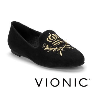 【VIONIC 法歐尼】Romi 羅米 宮廷貴族絲絨鞋面休閒鞋(藍/黑 共兩色)