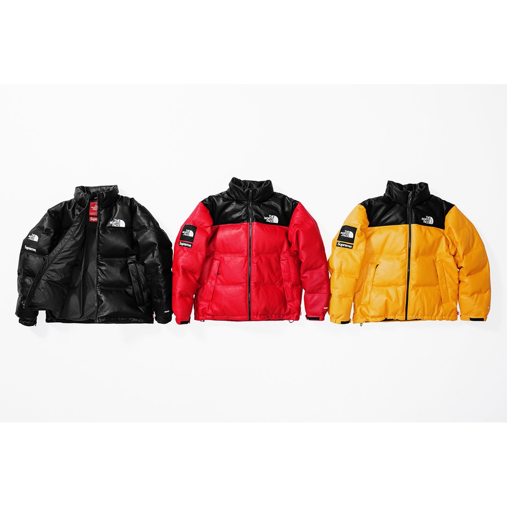supreme x the north face leather nuptse jacket
