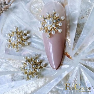 美甲精品超亮輕奢 珍珠 雪花 鋯石178【6】 美甲飾品 聖誕節 美甲鋯石 精品鋯石 合金飾品 雪花飾品 美甲鑽 FC