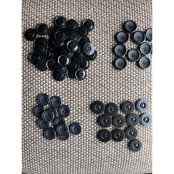 裁縫輔料/手作縫紉用釦子鈕釦大理石紋 黑色25mm /27mm (家飾抱枕適用/大衣專用)