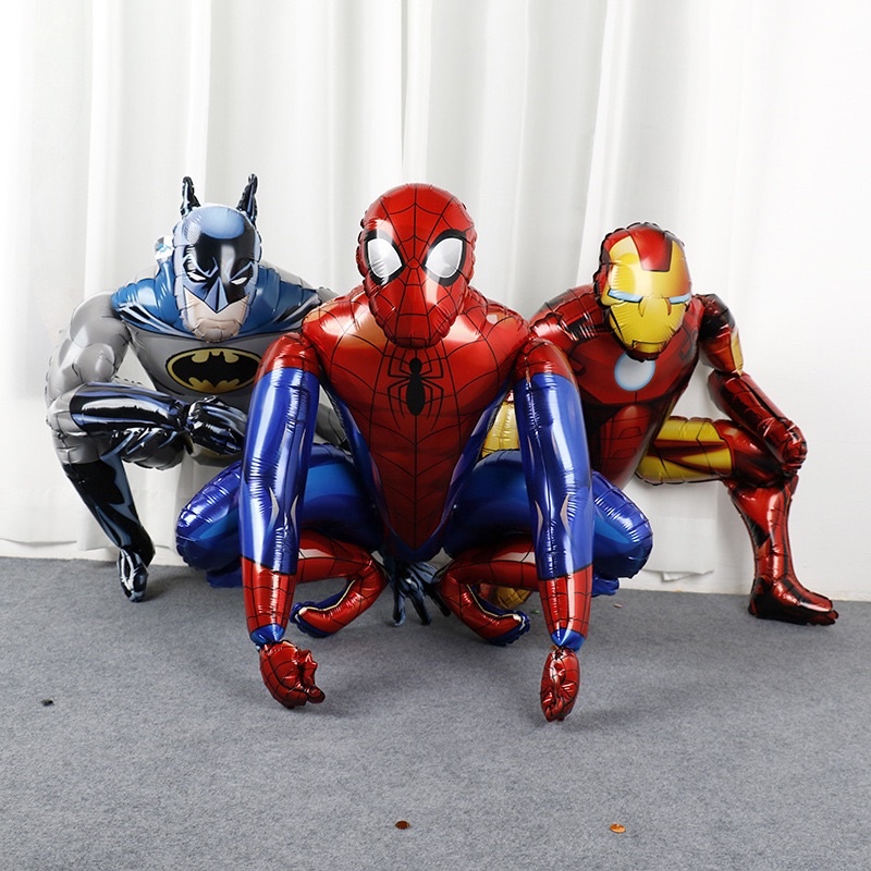 立體蜘蛛人氣球 新款3D小號立體組裝英雄聯盟鋁膜氣球 蜘蛛人鋼鐵人蝙蝠俠氣球 派對佈置生日裝飾