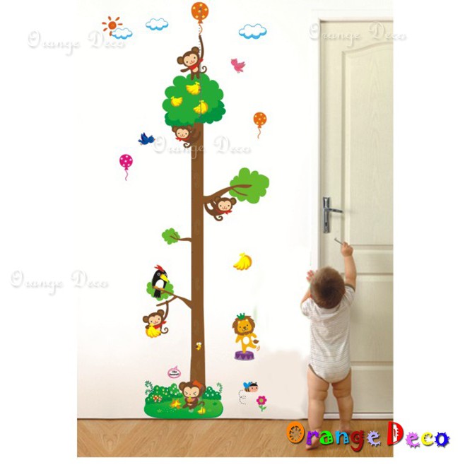【橘果設計】猴子身高尺 壁貼 牆貼 壁紙 DIY組合裝飾佈置
