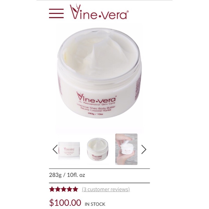 美國貴婦級品牌Vine Vera身體護膚霜