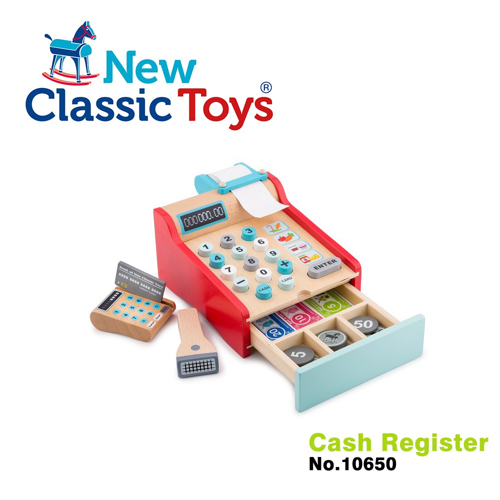 荷蘭New Classic Toys 木製收銀機玩具 10650  木製玩具 家家酒玩具 收銀機 兒童收銀台玩具