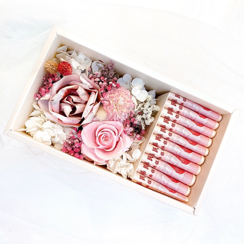 有錢花鈔票花永生花乾燥花禮盒 蝦皮購物