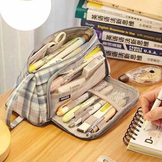 🎉日系筆袋 大容量雙層帆布筆袋可愛多功能少女文具盒高中初中日系ins高顏值
